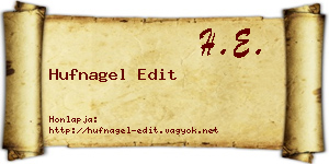 Hufnagel Edit névjegykártya
